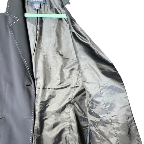 🔴5 for $40 SALE! Evan-Picone Navy Blue White Stitching Split Sleeve Hem 14 - Picture 6 of 14